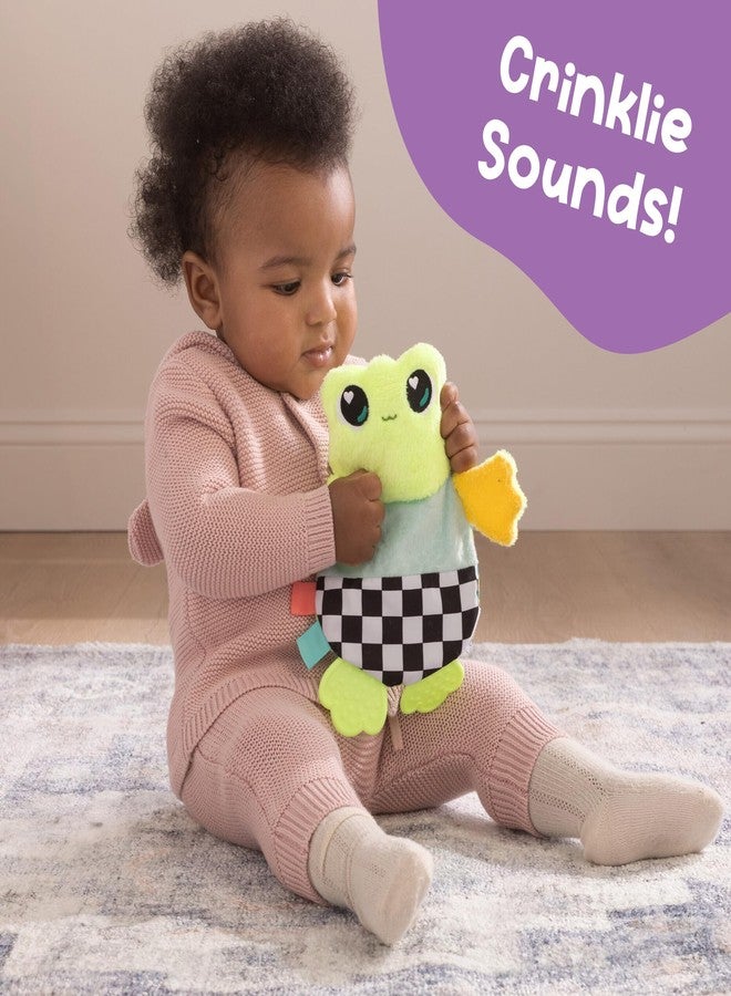 لاماز كرينكليز - لعبة فينلي الضفدع ذات الملمس المجعد - ألعاب أطفال عالية التباين لتنمية الحواس - هدايا أطفال بملمس وأنماط ممتعة - للأعمار من 0 شهر فما فوق - Image 3